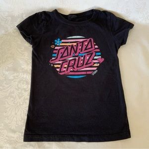 Girls Black and color dot Santa Cruz T-Shirt